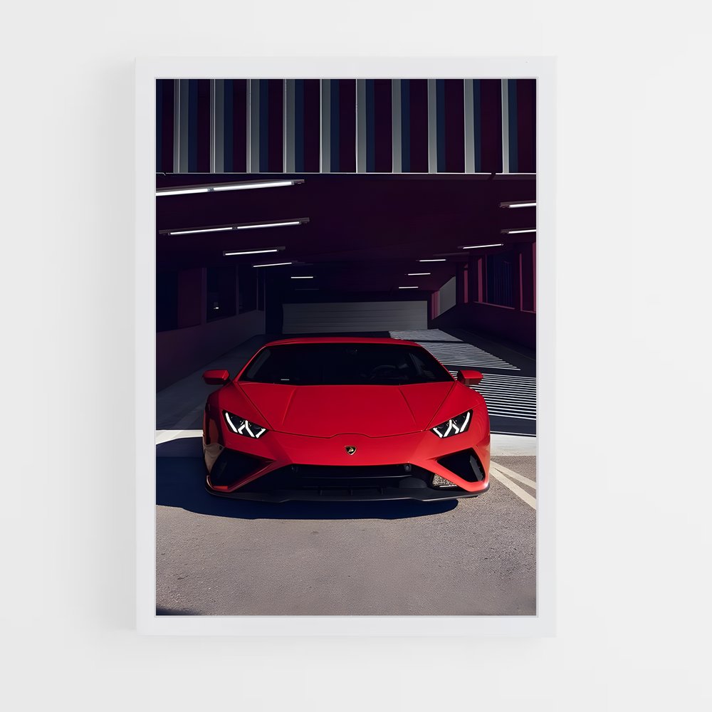 Poster Huracan Rouge – affiche Lamborghini (vue 3)
